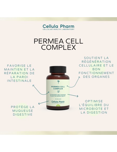 Permea Cell Complex – Soutien de la paroi digestive et renforcement immunitaire | Cellula Pharm - Bienfaits
