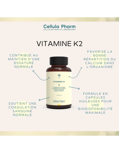 Vitamine K2 – Santé osseuse et cardiovasculaire | Cellula Pharm - Bienfaits