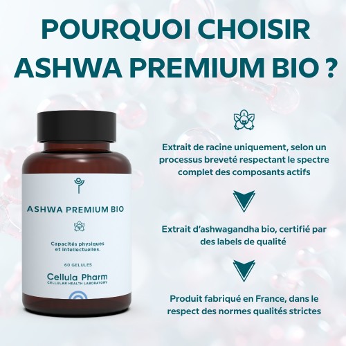 ASHWA PREMIUM BIO | Ashwagandha KSM-66 high concentration - Cellula Pharm