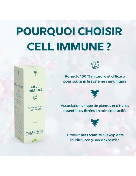 CELL IMMUNE Cellula Pharm - Flacon compte goutte de 20 ml - Points fort