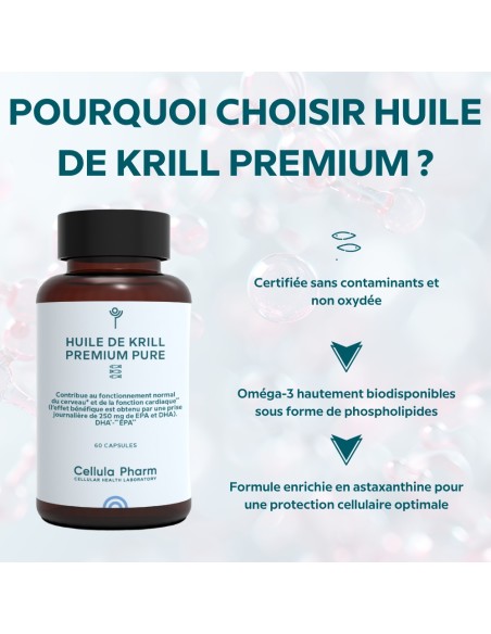 Krill Oil Premium Pure | Omega-3 rich in phospholipids & astaxanthin - Cellula Pharm