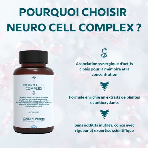 Neuro Cell Complex – Améliore la mémoire, la concentration et l'apprentissage | Cellula Pharm - Points fort