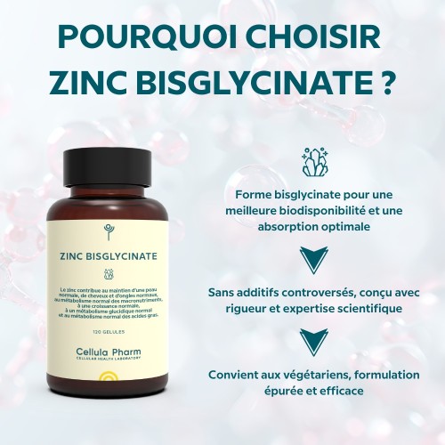 Zinc Bisglycinate | Boosts immunity and supports skin health - Cellula Pharm