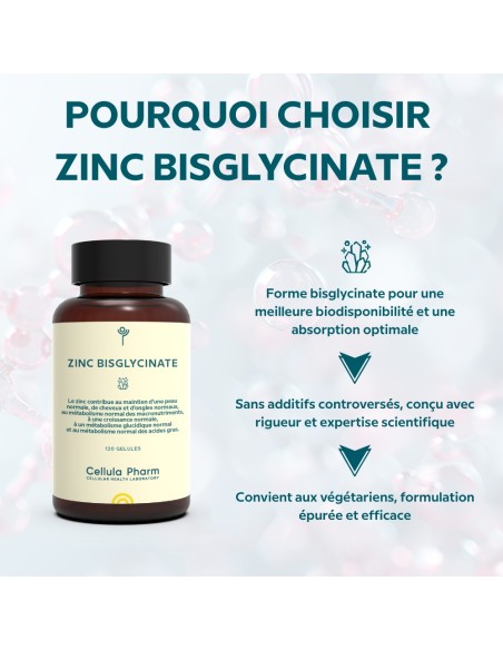 Zinc Bisglycinate | Boosts immunity and supports skin health - Cellula Pharm