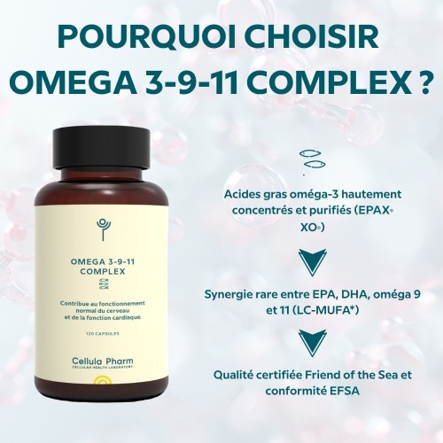Omega 3-9-11 Complex | Brain and cardiovascular support - Cellula Pharm