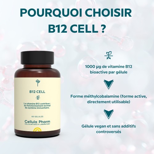B12 Cell capsules - Methylcobalamin form - Cellula Pharm