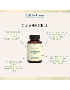 Cuivre Cell - Cuivre bisglycinate: helps maintain normal metabolism | Cellula Pharm 2