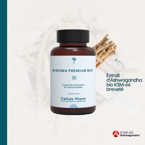 ASHWA PREMIUM BIO | Ashwagandha KSM-66 high concentration - Cellula Pharm