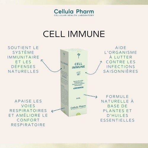 CELL IMMUNE Cellula Pharm - Flacon compte goutte de 20 ml - Bienfaits