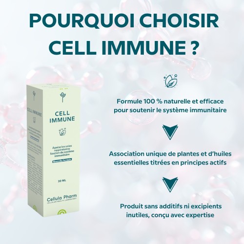 CELL IMMUNE Cellula Pharm - Flacon compte goutte de 20 ml - Points fort