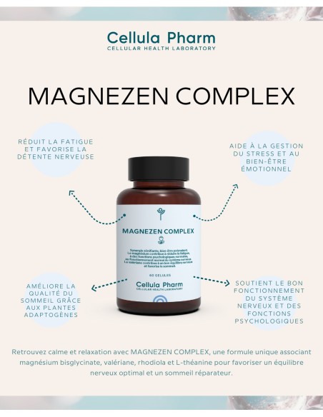 Magnezen Complex | Magnésium, Valériane et Rhodiola pour réduire le stress et améliorer le sommeil – Cellula Pharm