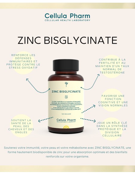 Zinc Bisglycinate | Boosts immunity and supports skin health - Cellula Pharm